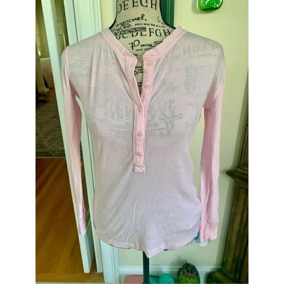 J Crew light pink Henley Tee - Picture 5 of 6